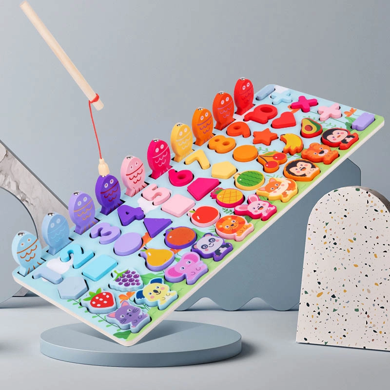 Wooden Alphabet Number Magnetic Fishing Game - Suitable for 3 years and above