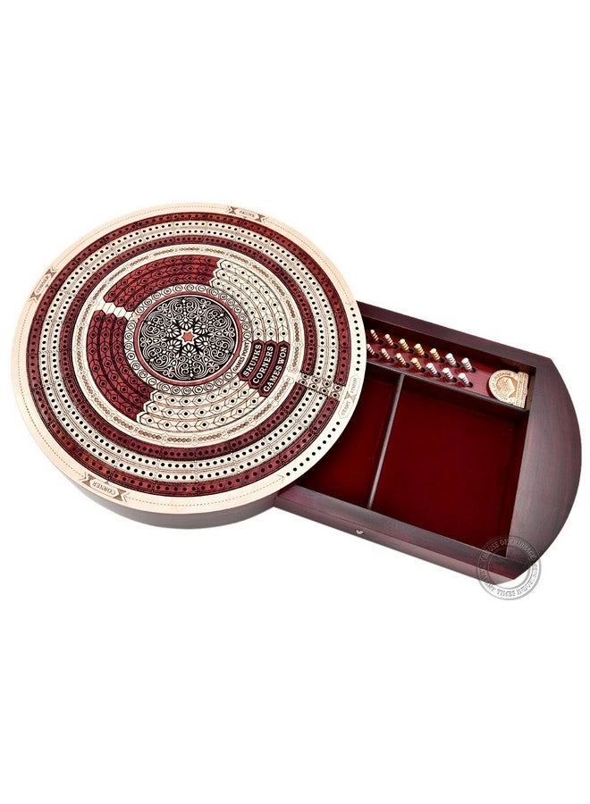 Continuous Cribbage Board - 4 Track Inlaid in Wenge Wood/Maple