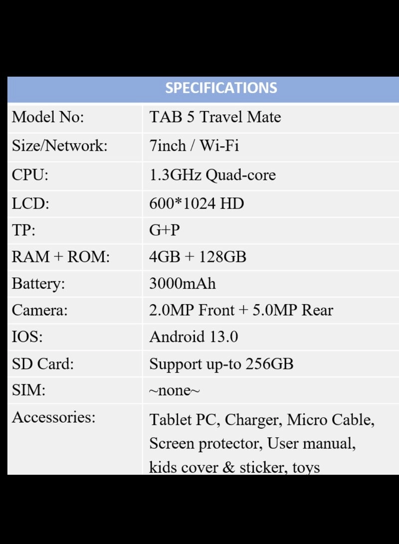 K2 Tablet - 4GB 7 Inch 128GB