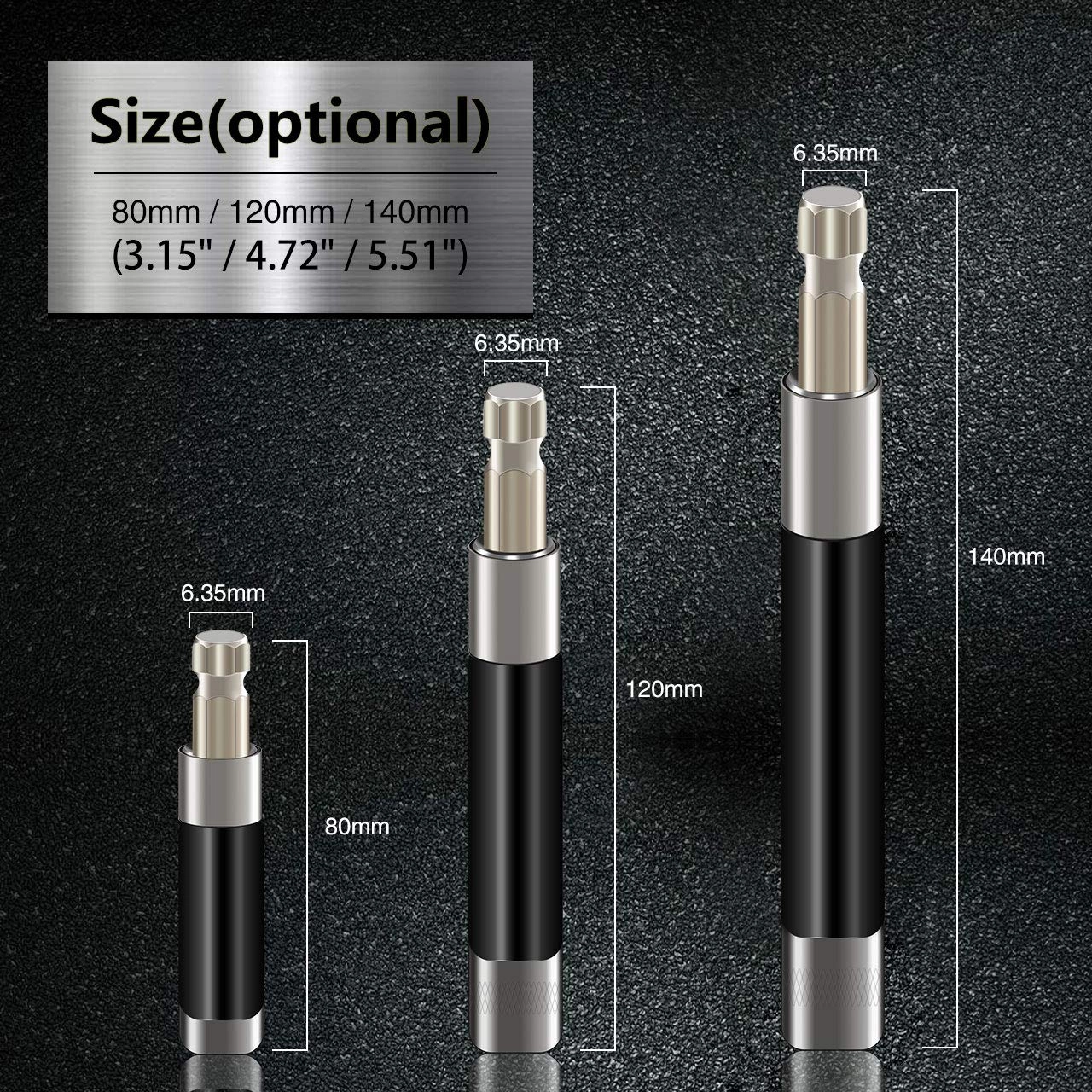 Quick Release Magnetic Screwdriver Extension Bit Holder - 80-120mm 120-200mm 140-240mm 1/4 Inch