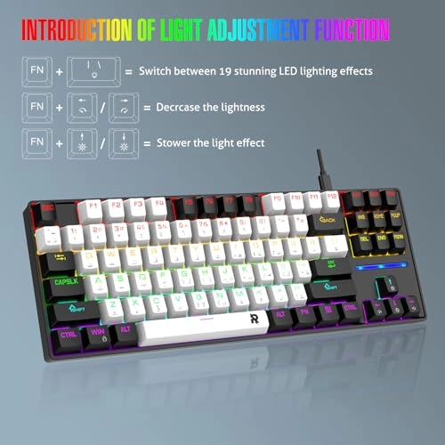 87 Keys Arabic Mechanical Gaming Keyboard - AR Wired