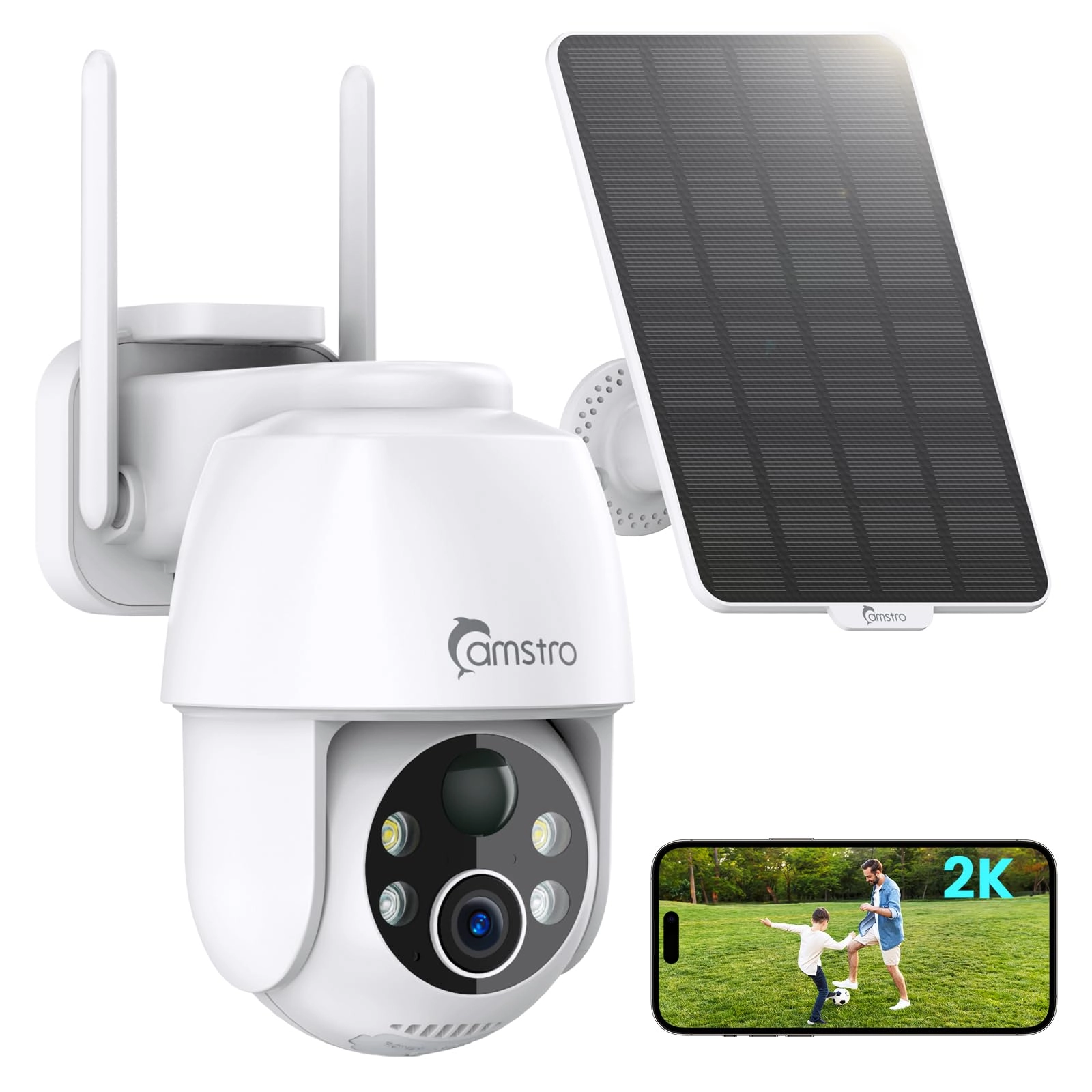 CAMSTRO Solar Security Camera 2K