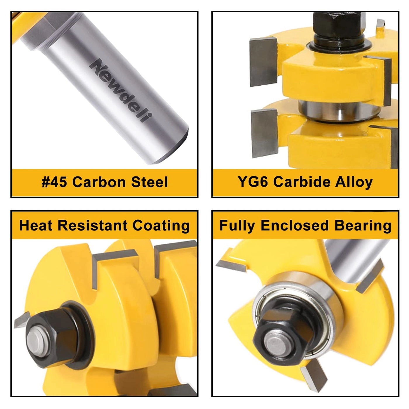Tongue and Groove Router Bit Set