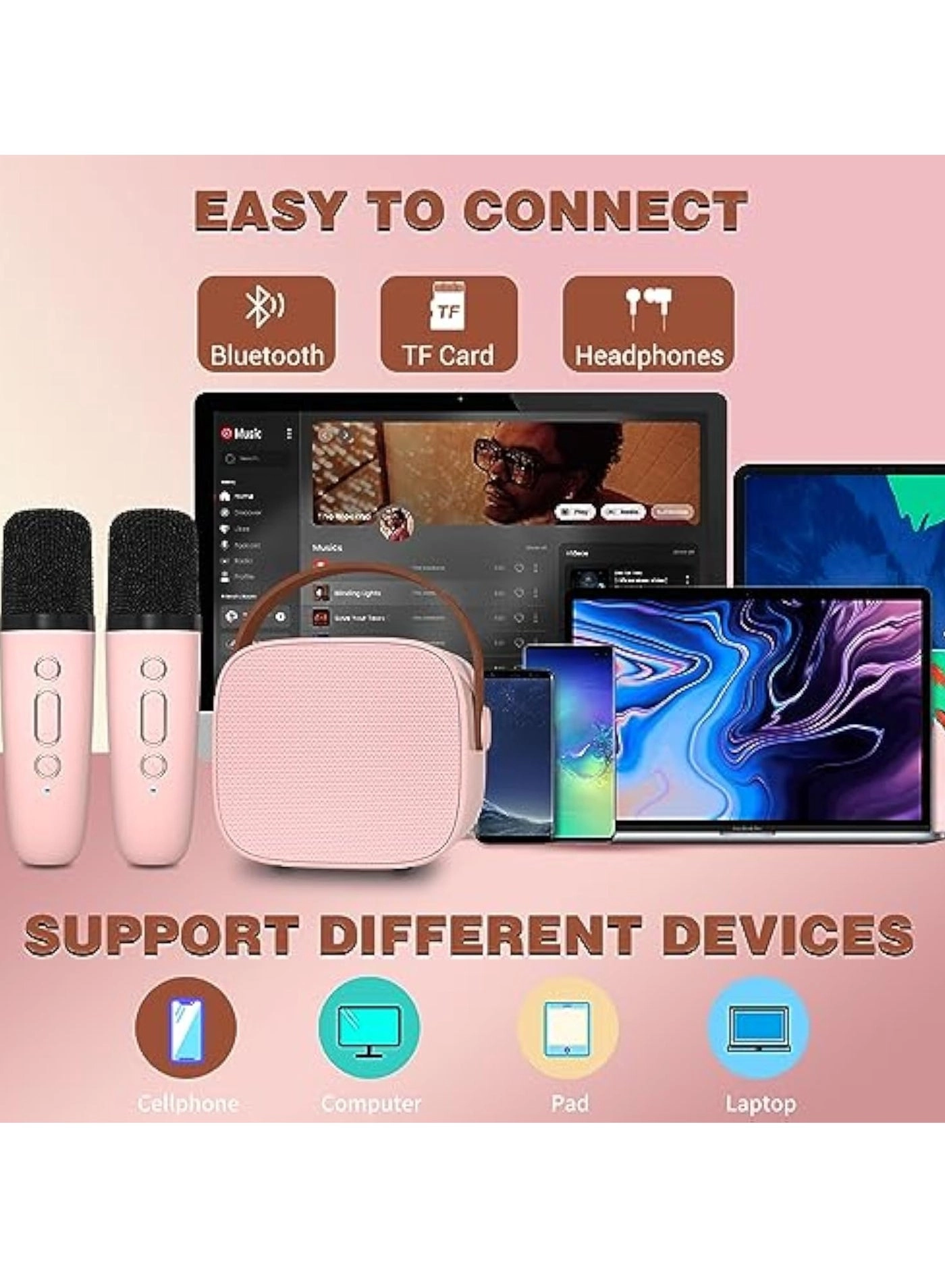 Arabest Mini Karaoke Machine - 3-12 years+