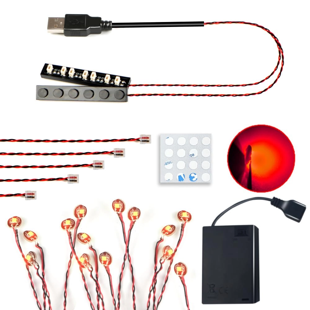 14 Mini LED 1 x 1 Building Block Lighting Set - Red light USB