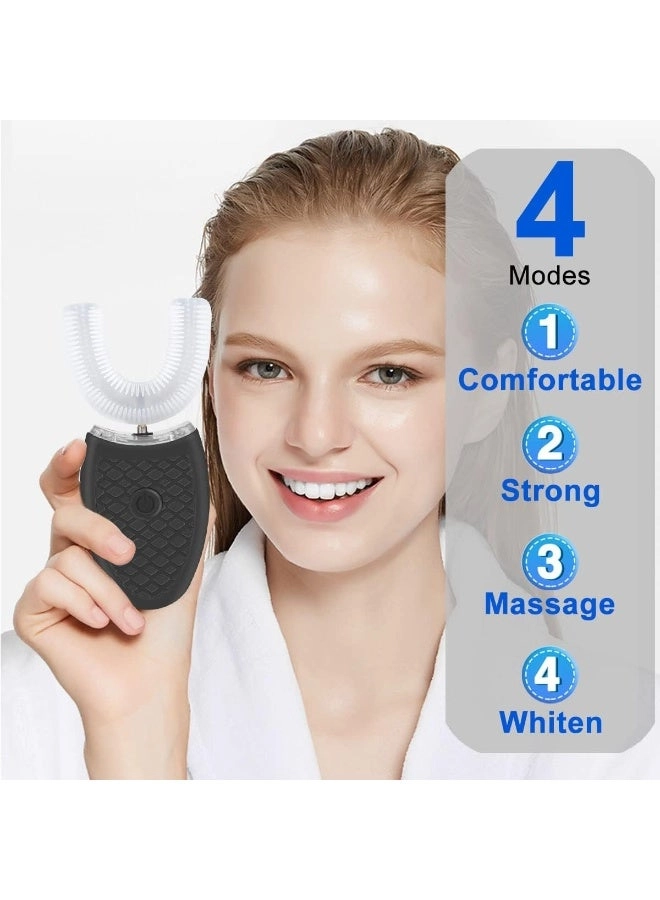 U-Shaped Ultrasonic Toothbrush - 360° Cleaning IPX7 Waterproof Rechargeable