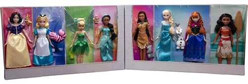 Snow White Fashion Doll + Alice in Wonderland Fashion Doll + Tinker Bell Fashion Doll + Jasmine Fashion Doll + Pocahontas Fashion Doll + Anna Fashion Doll + Elsa Fashion Doll + Moana Fashion Doll