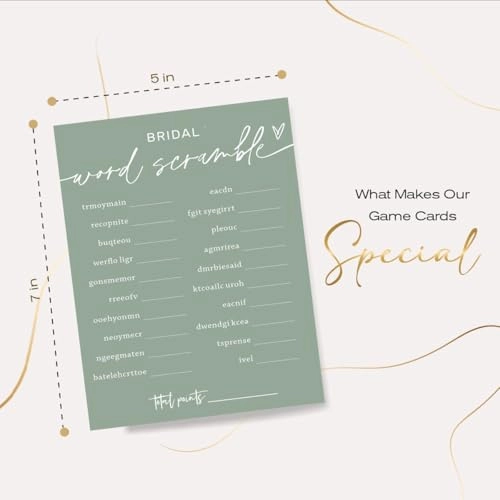 Bridal Shower Games Cards - 25 pieces Adult