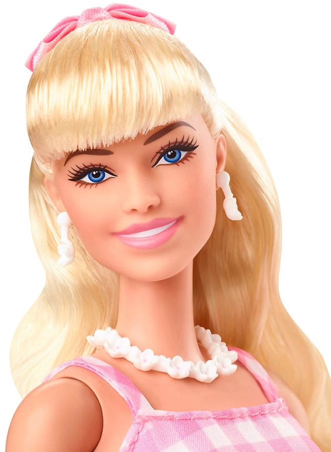 Margot Robbie as Barbie Collectible Doll - Pink Gingham Dress Posable Ages 3+