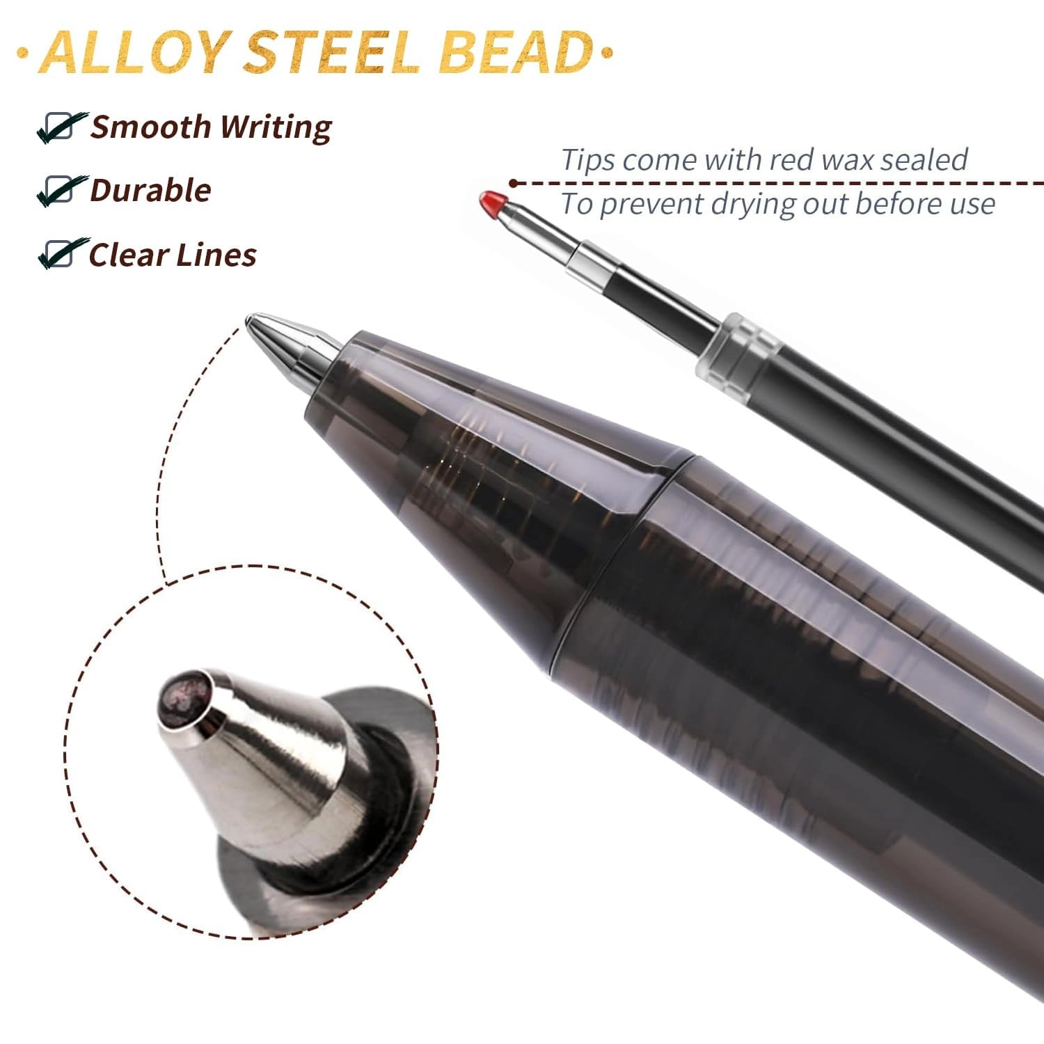 Black gel pens - 60 Pack 0.7mm
