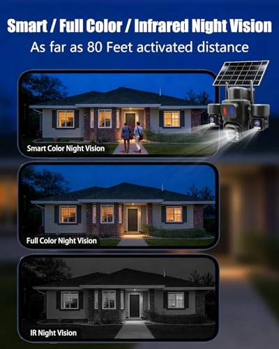 Solar 3-Lens Security Camera 2K