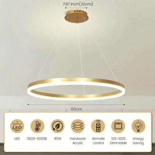 Round LED Chandelier - 3000K 4000K 6000K Dimmable