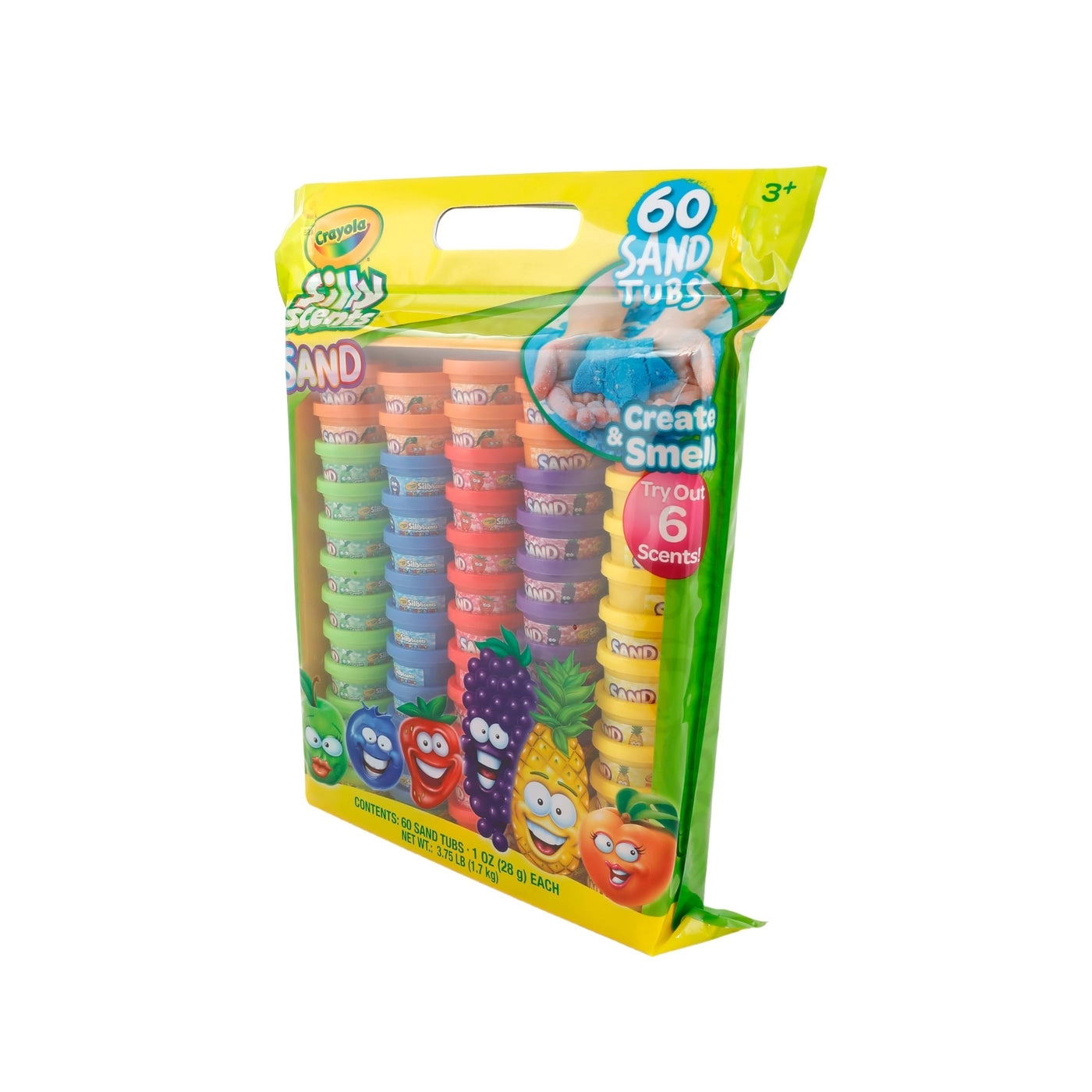 Silly Scents Play Sand - 60 Mini 1oz Tubs 6 Bright Colors