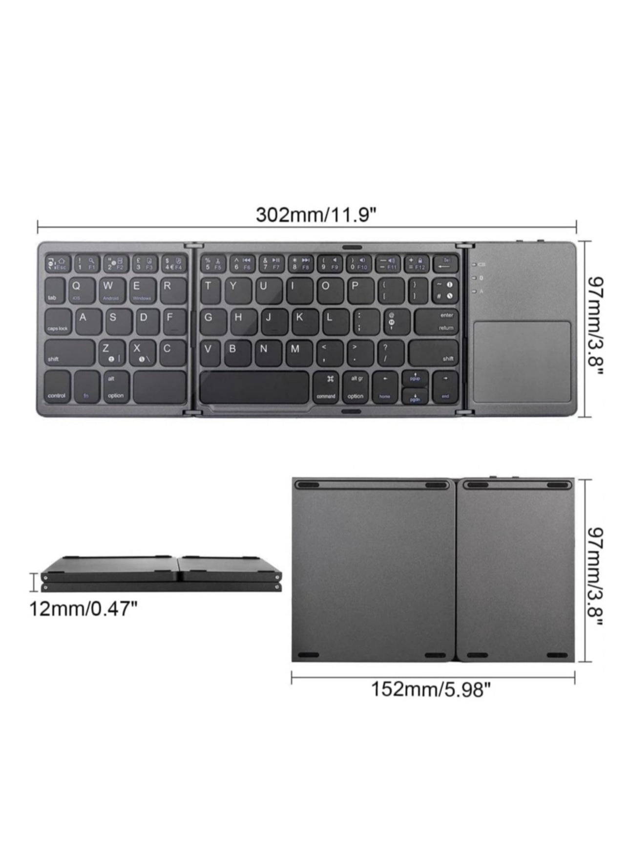 Foldable Bluetooth Keyboard