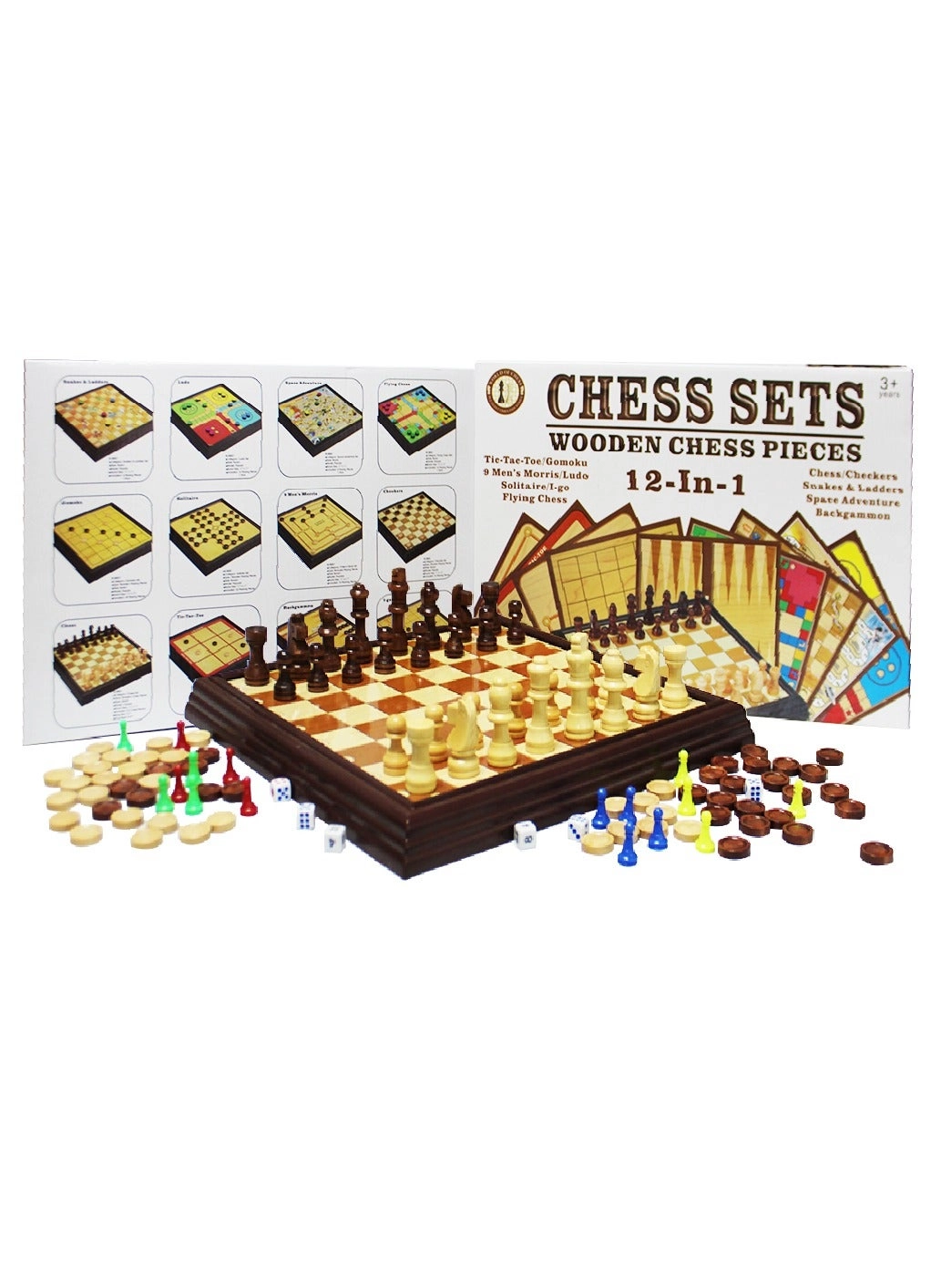 UKR 12-in-1 Portable Board Games Set
