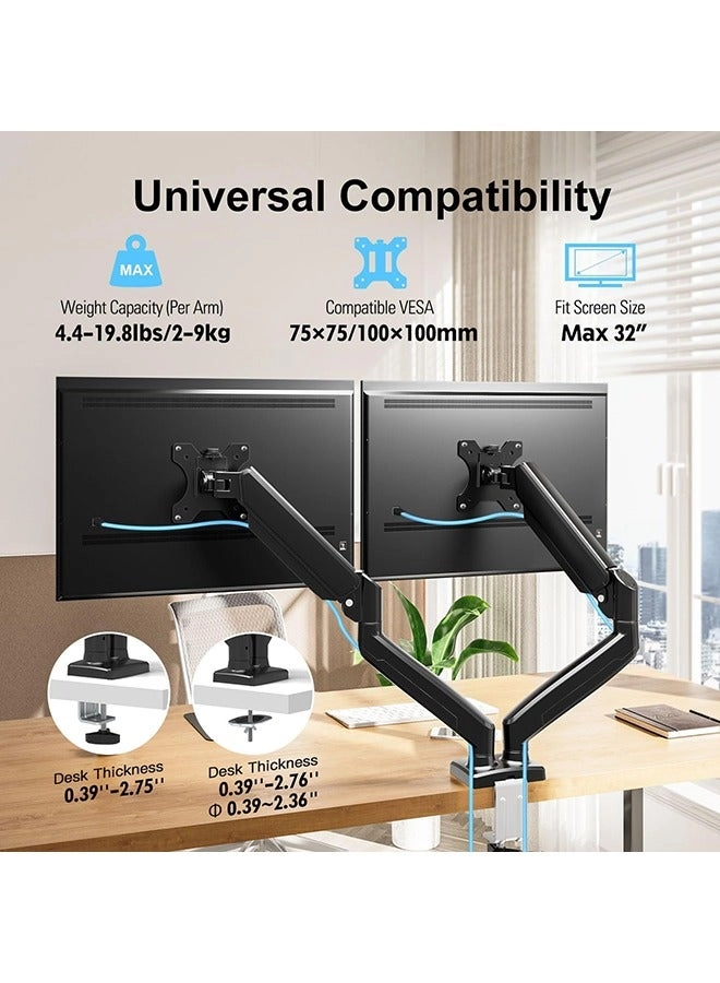 Dual Monitor Mount Stand - dual 13 to 32 Inch 75x75mm 100x100mm