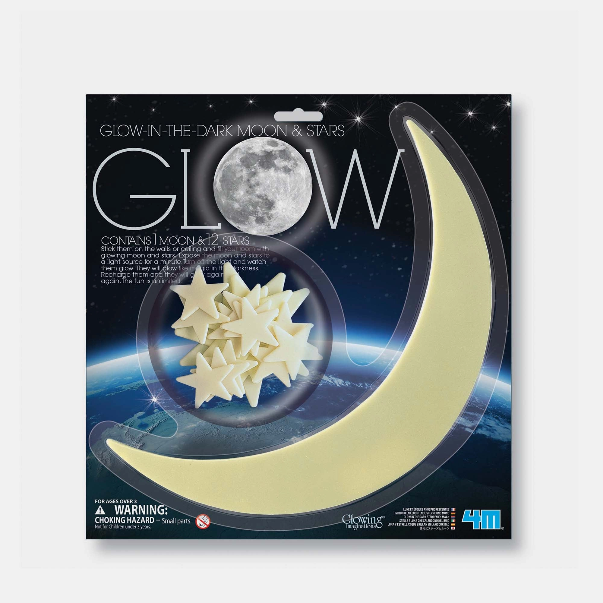 4M Glow-In-The-Dark Moon & Stars - 3+ years 13 pcs