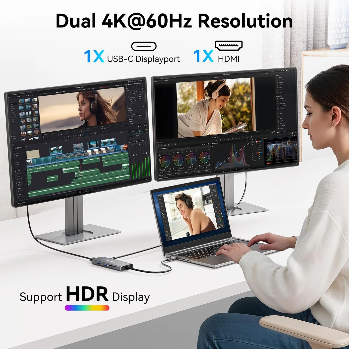 USB C Video Output Hub - 3.2 4K@60Hz