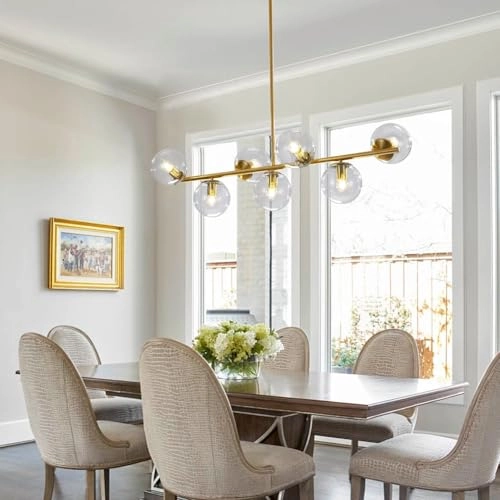 L1043-GC - 7 Light Gold Clear Sputnik