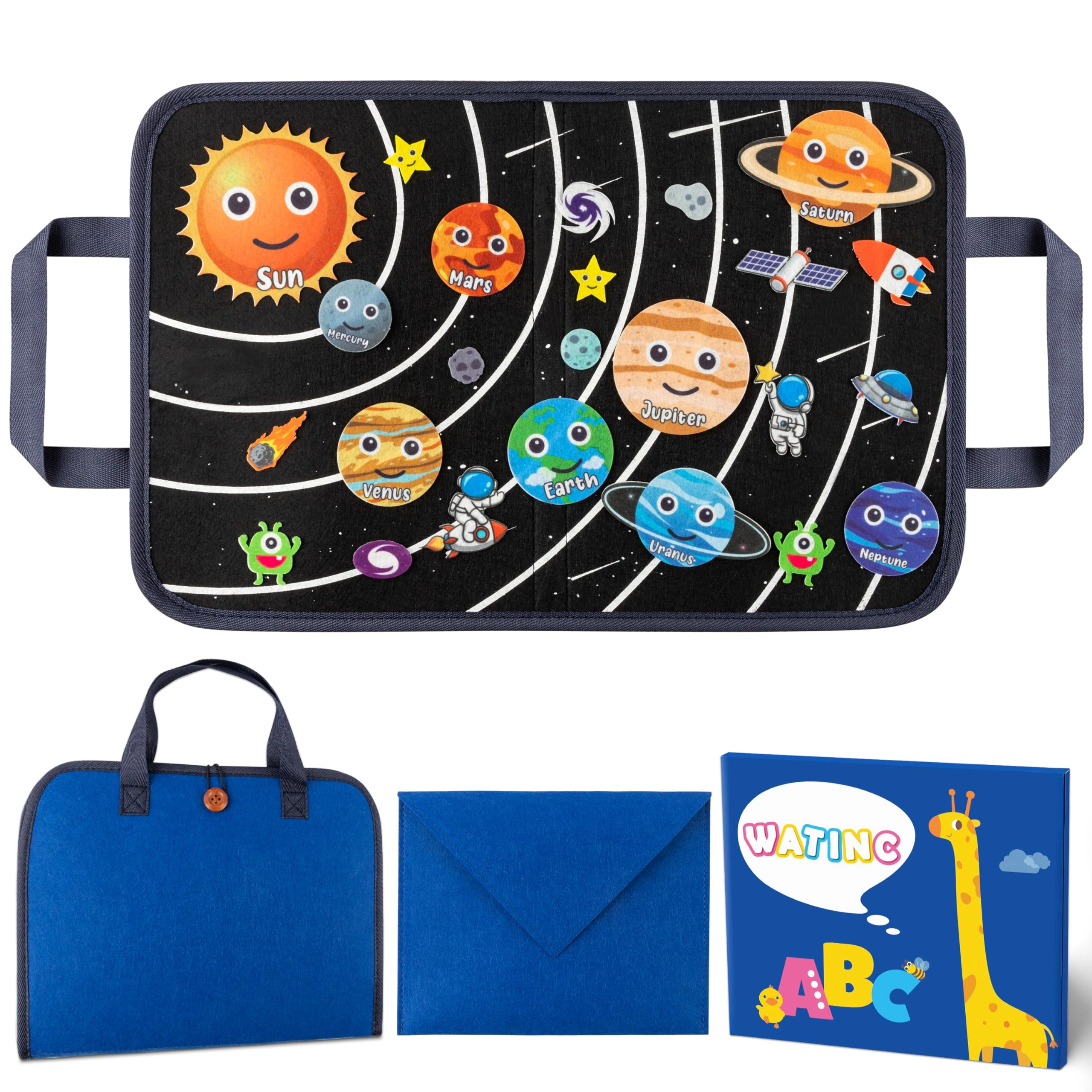 WATINC Outer Space Travel Felt-Board Story Set - Toddlers 25 pieces