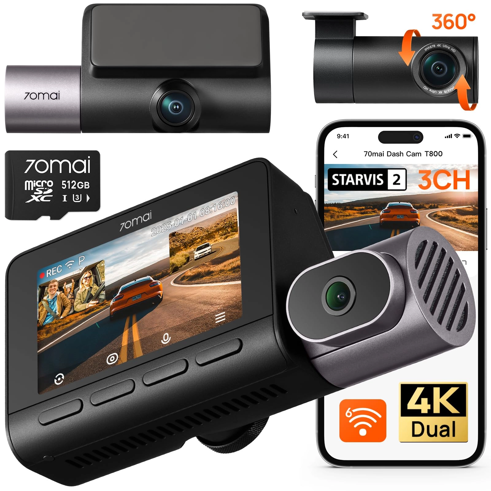 70mai T800 - 4K 2160P 2160P 1080P