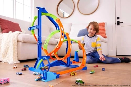 Action Corkscrew Triple Loop Track Set - 1 Toy Car