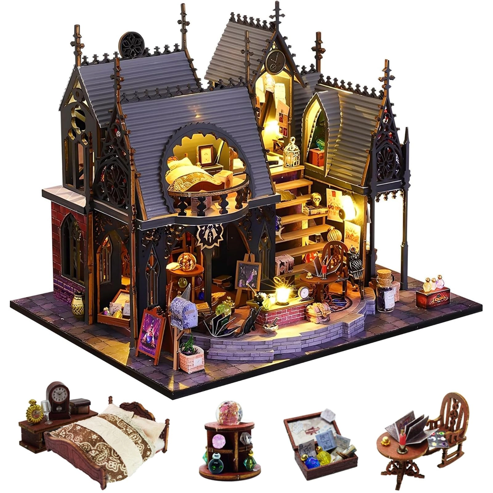 CUTEROOM Luna Magic House - LED Lights Paper Plastic Wood