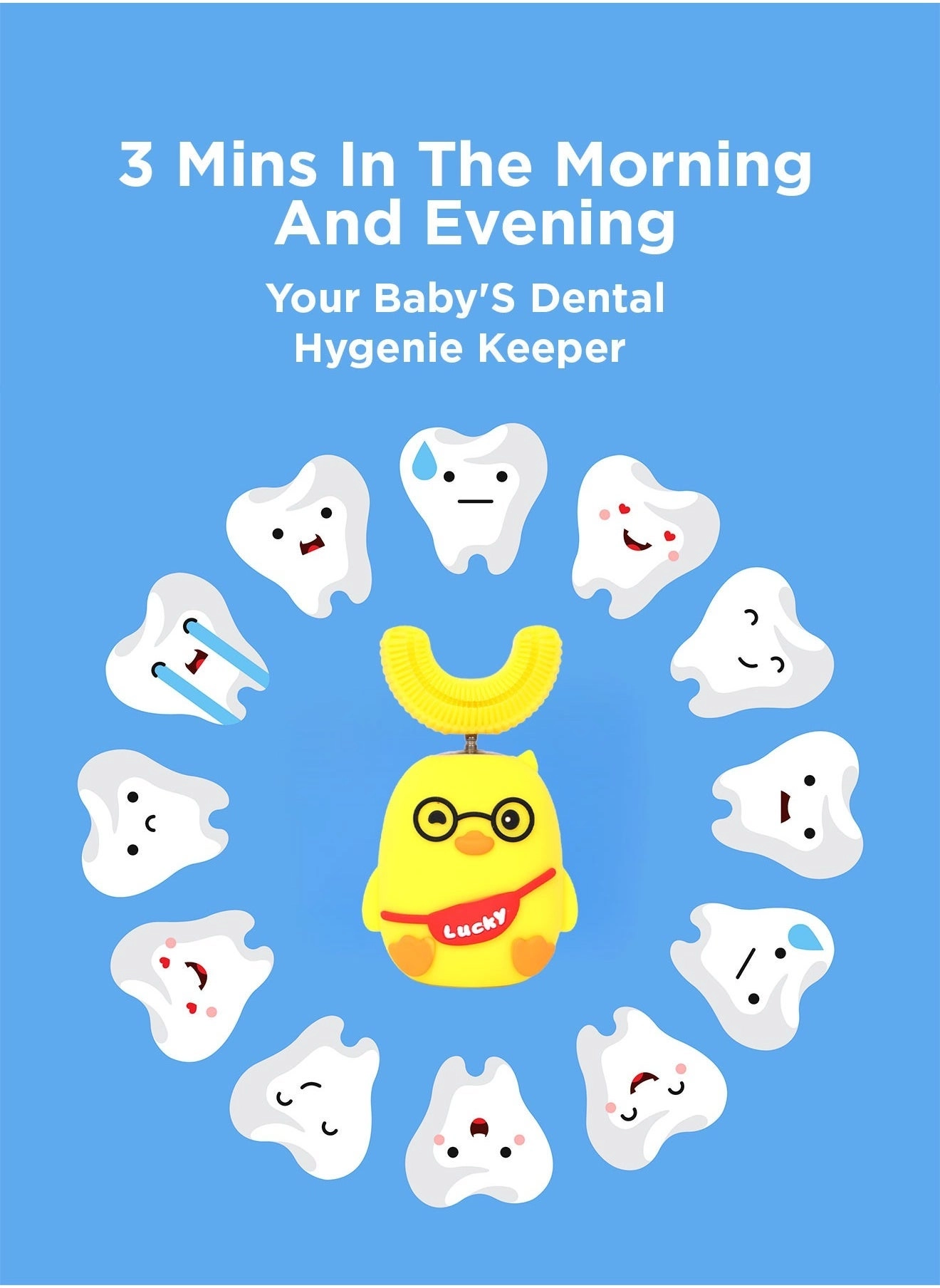 Super Clean U Junior - Yellow Rechargeable 2 Brushing Modes