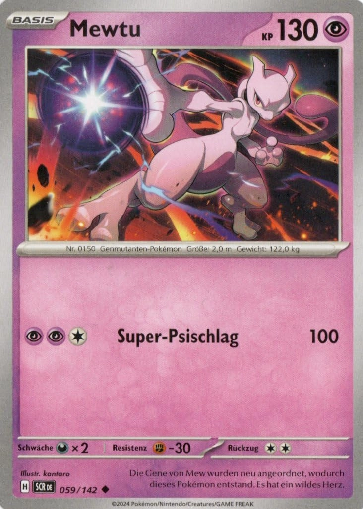 MZTCG Pokemon Mewtu SCR 059 - German