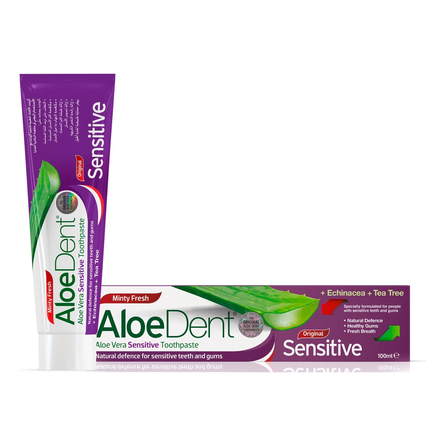 Nutripharm LLC Sensitive Original Echinacea and Tea Tree Minty Fresh Toothpaste 100ml