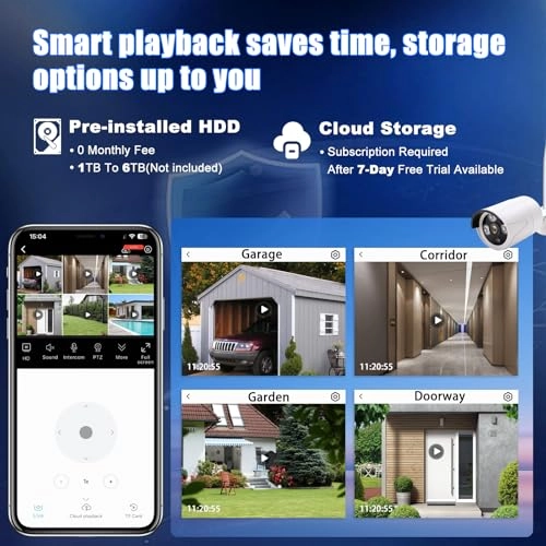 3MP Wireless Security Camera System - 4 Cameras 10 Channels