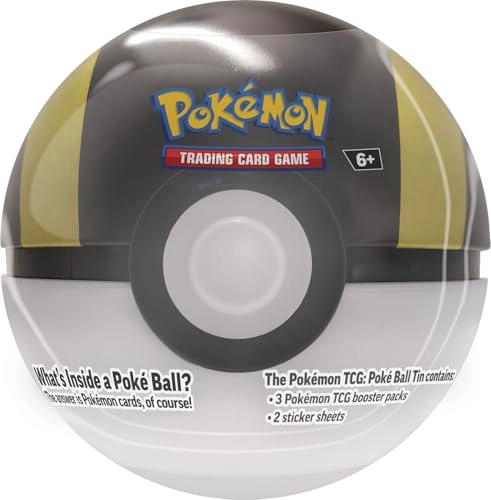 Ball Tin Bundle - 9 TCG Booster Packs 7 Sticker Sheets