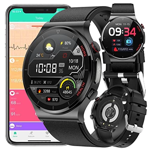 Blood Glucose Sugar Smart Watch - 1.32 inch Black