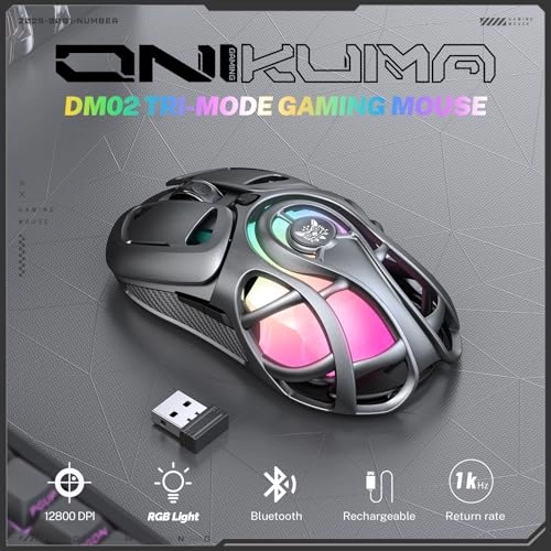 Tri-Mode Wireless Gaming Mouse - 2.4G/Bluetooth/USB-C