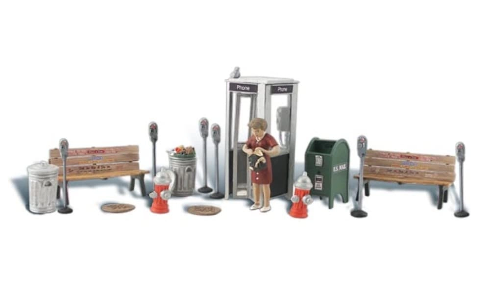 Woodland Scenics Street Accessories - 17-piece Set