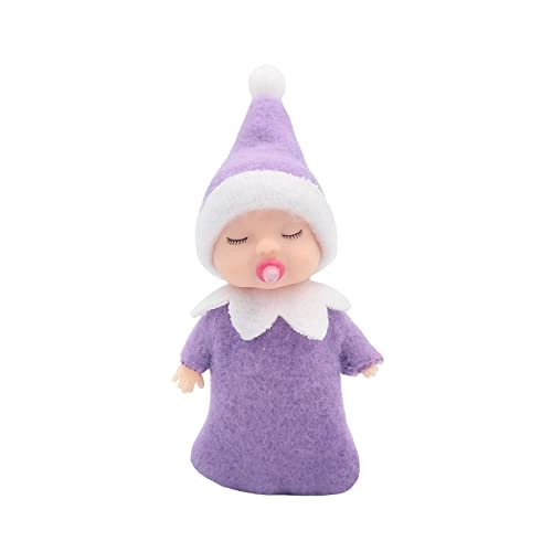 Sleeping Elf Doll - 10cm Plastic Purple