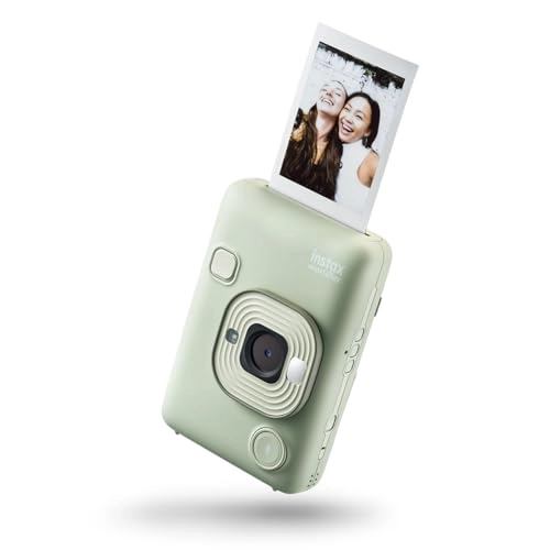 INSTAX Mini LiPlay - Hybrid Instant Camera + INSTAX Mini Twin Film Pack - 20 Sheets + 32GB microSD Card + USB Charging Cable + Hand Strap + Camera and Lens Cleaning Cloth - Grey