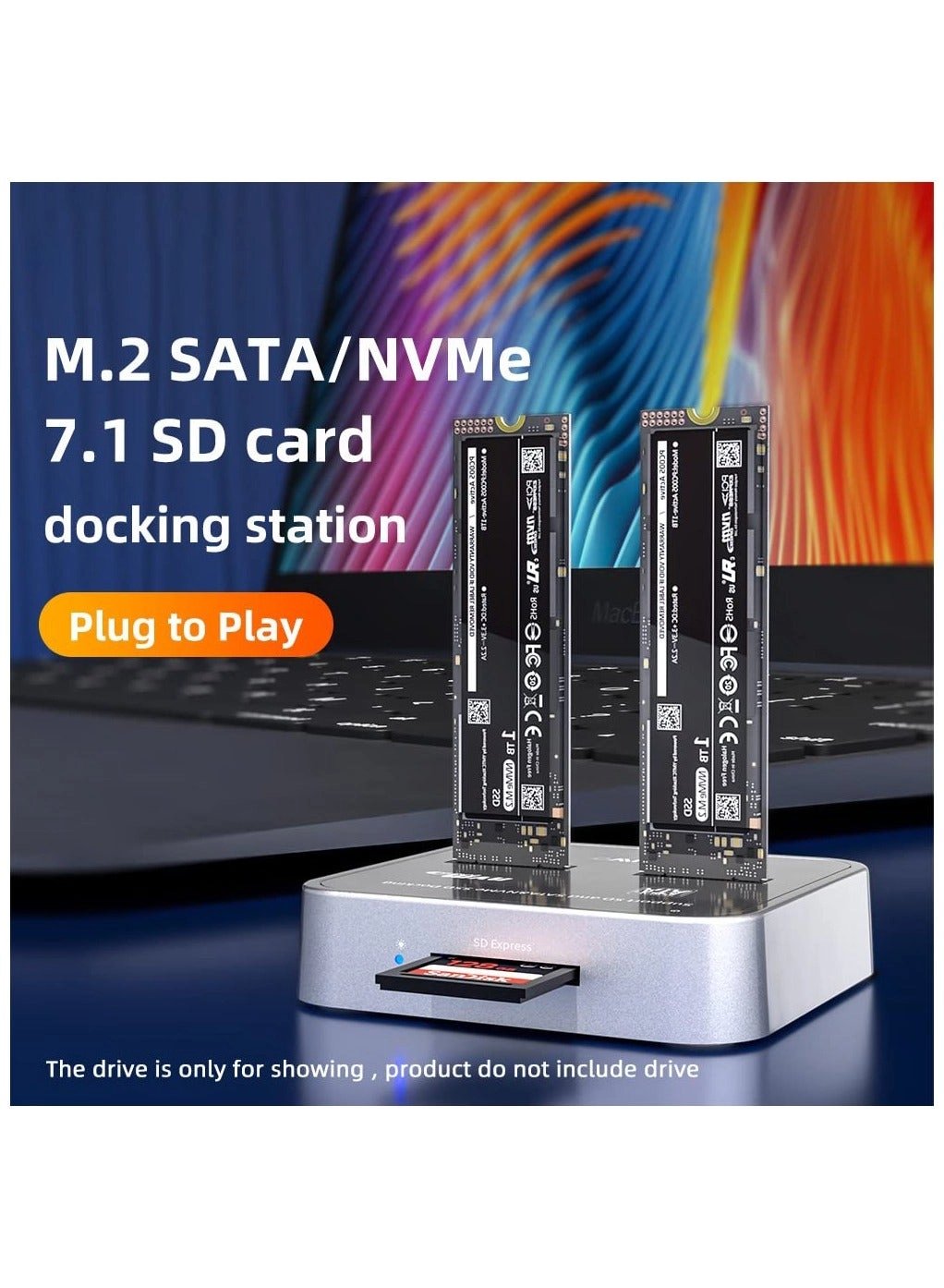 M.2 NVME SSD Docking Station - Cooling Fan 2.5" & 3.5" SATA Support