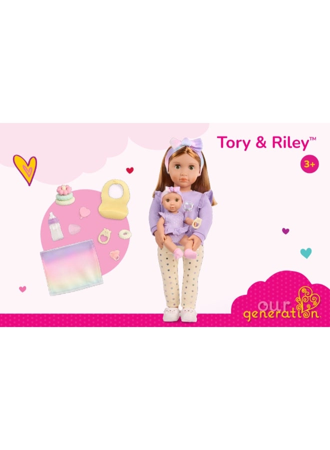 Tory Fashion Doll - 18-inch + Riley Baby Doll - 8-inch