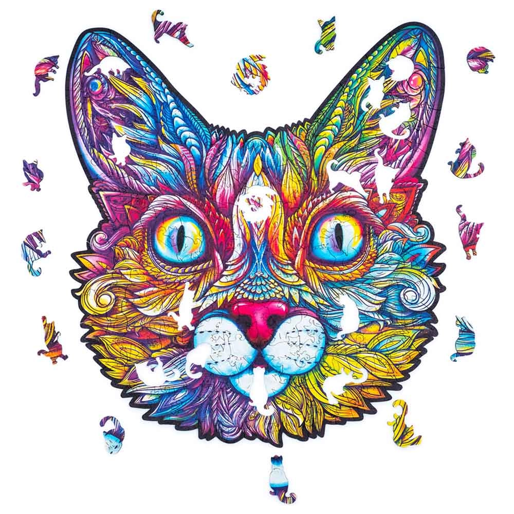 Impressive Cat Wooden Puzzle (4107390-CAT_M) - 200 pcs