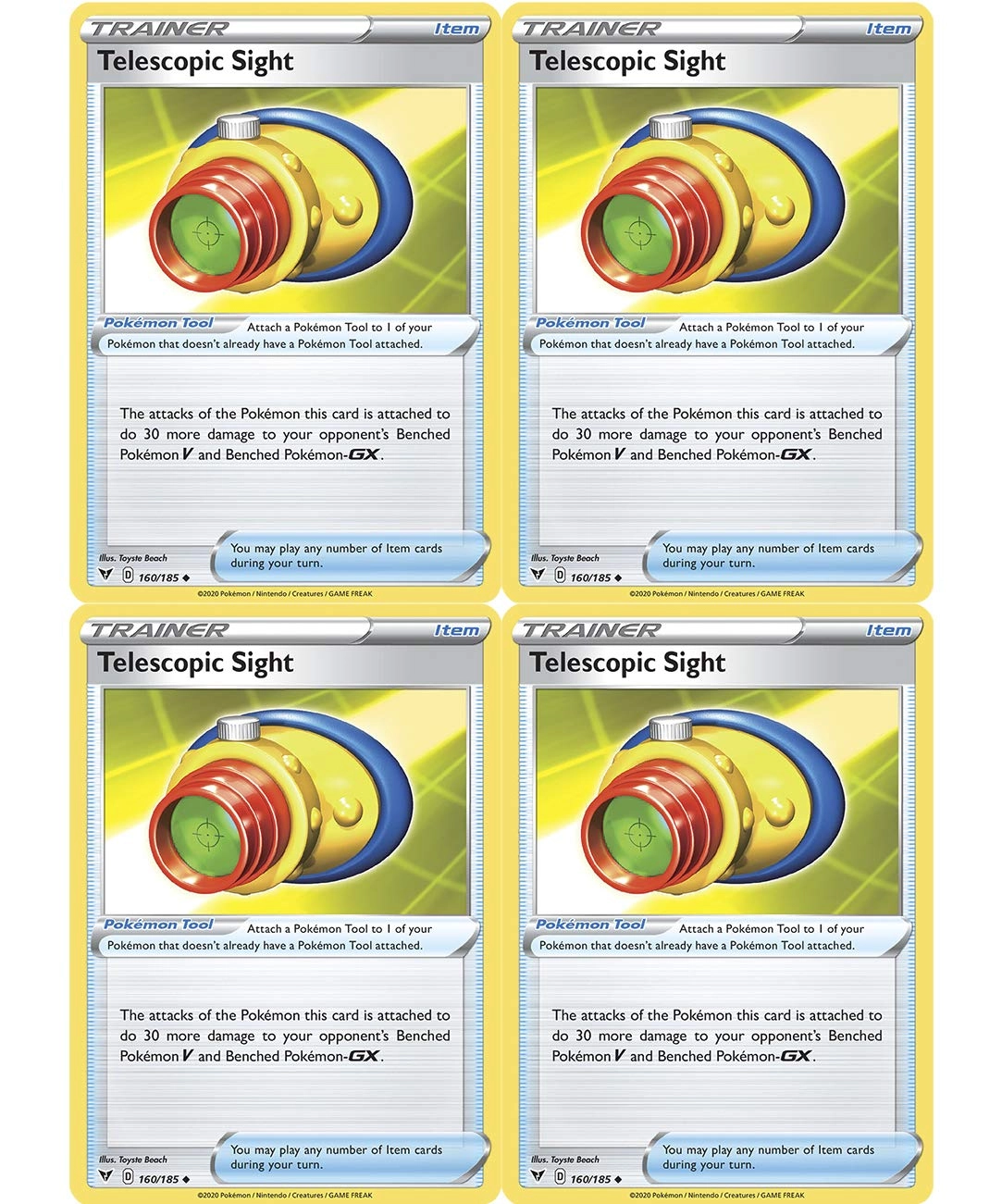 Pokémon Trainer Set - Telescopic Sight 160/185 - Sun Moon Vivid Voltage - 4pcs