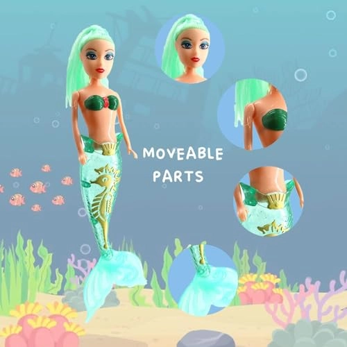 Movable Mermaid Dolls - 7 Piece 3 Mermaids