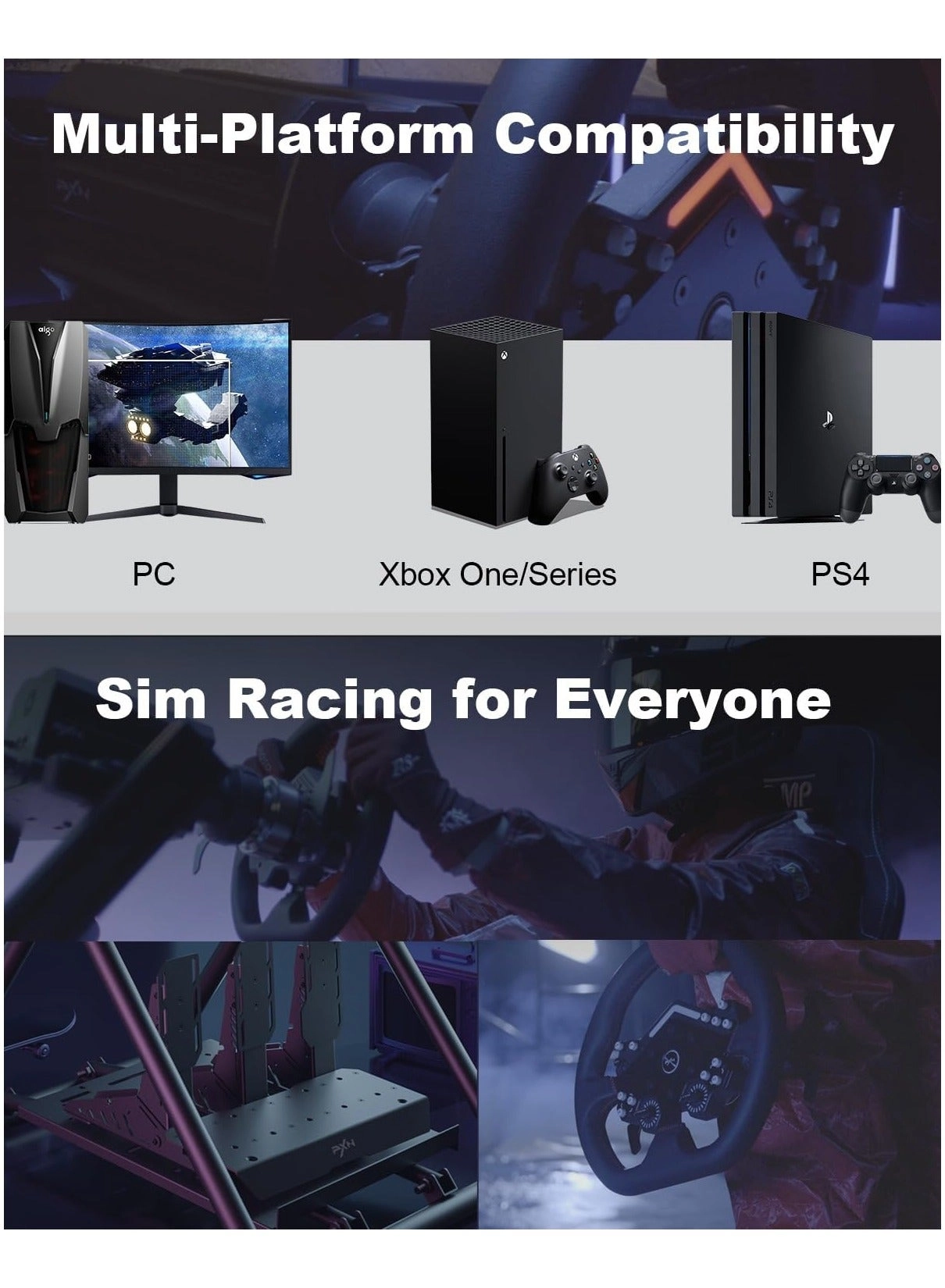 V12 Lite Racing Wheel - PC/Windows 7/8/10/11/PS4/Xbox One
