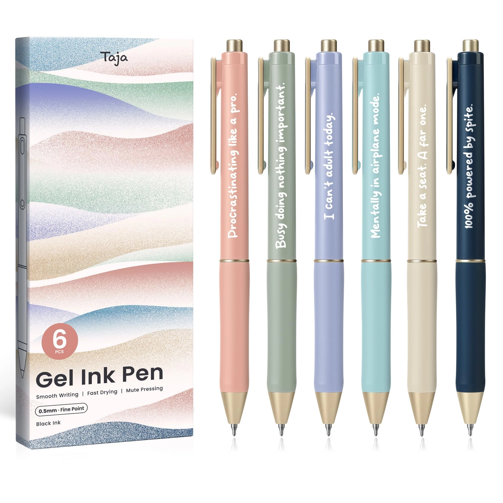 Gel Pens - 6 Pcs 0.5mm