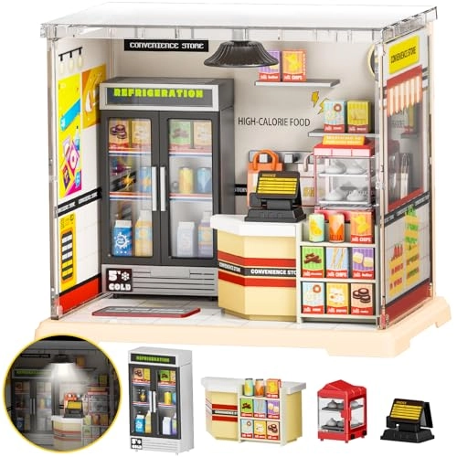 Miniature Convenience Store Kit - Plastic Cream-colored