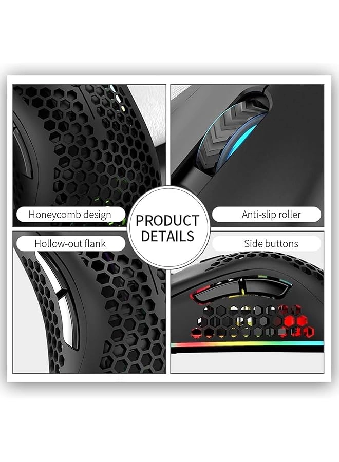 Ergonomic RGB Wireless Gaming Mouse - Wireless