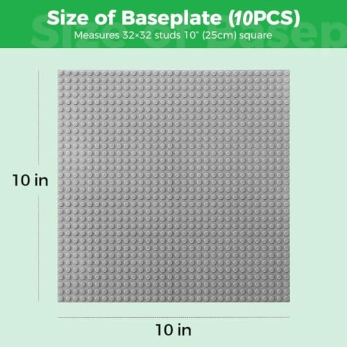 Classic Baseplates Building Plates - 25.15X25.15cm - 10pcs