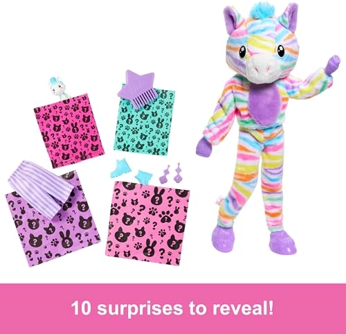 Cutie Color Reveal Zebra Doll - 10 Surprises Ages 5+