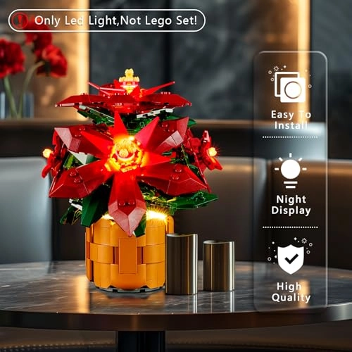 Light Kit for LEGO Icons Poinsettia 10370 - Lights Only