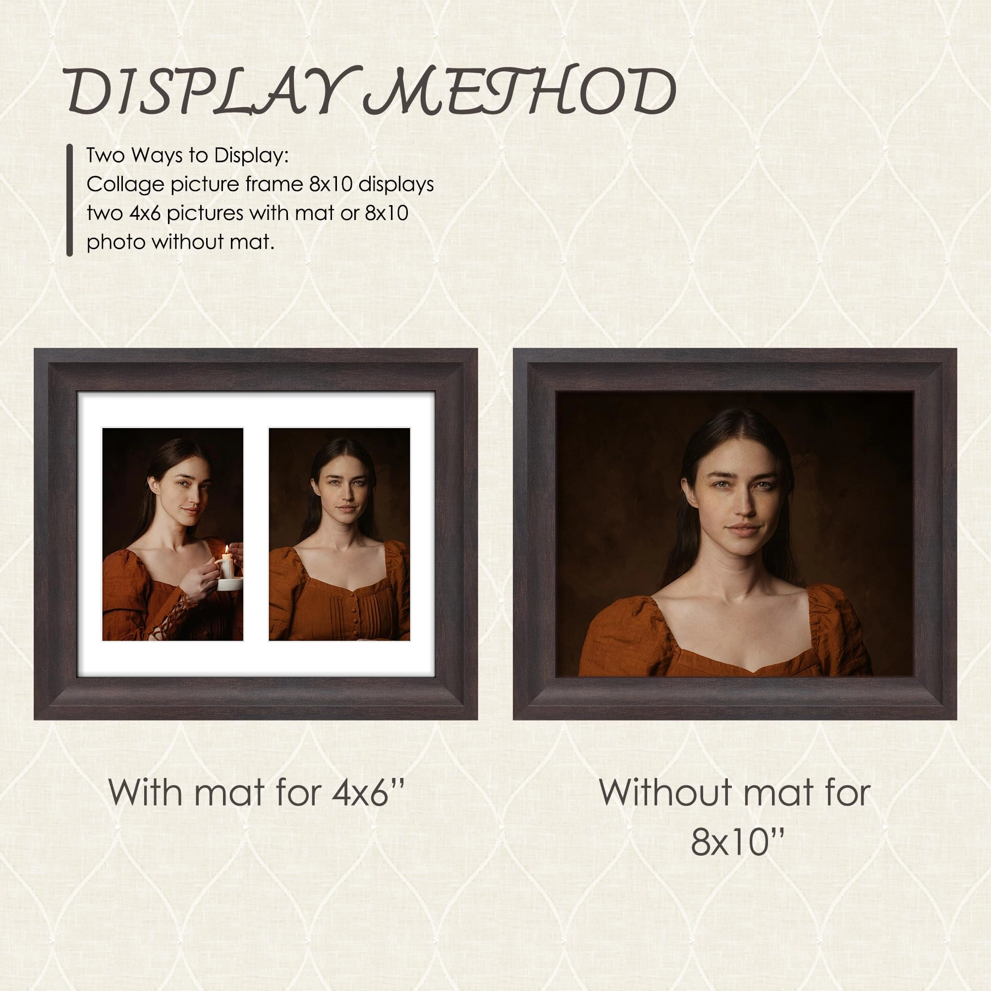 Double Picture Frame - 8x10 Two 4x6